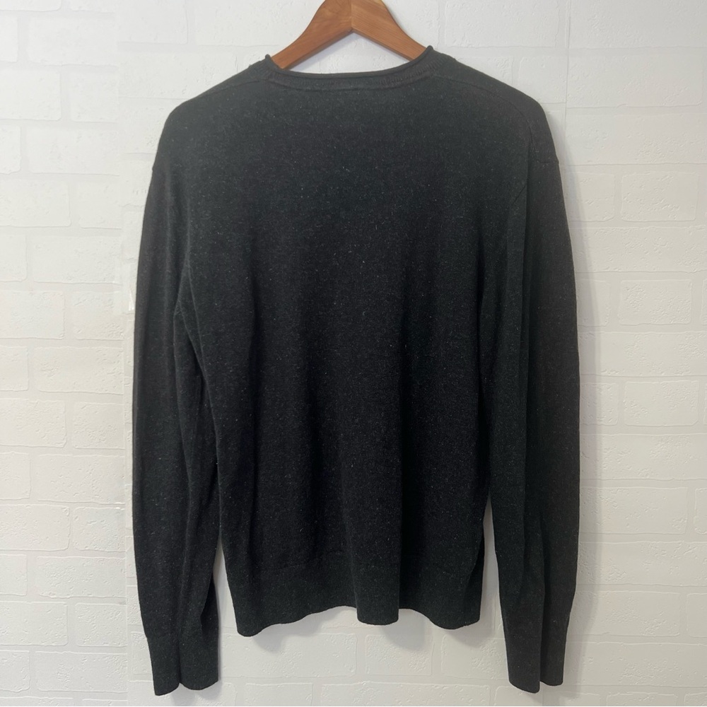 GAP Moonless Night Cotton Linen Minimalist Contemporary Charcoal Knit Sweater M - Picture 8 of 14